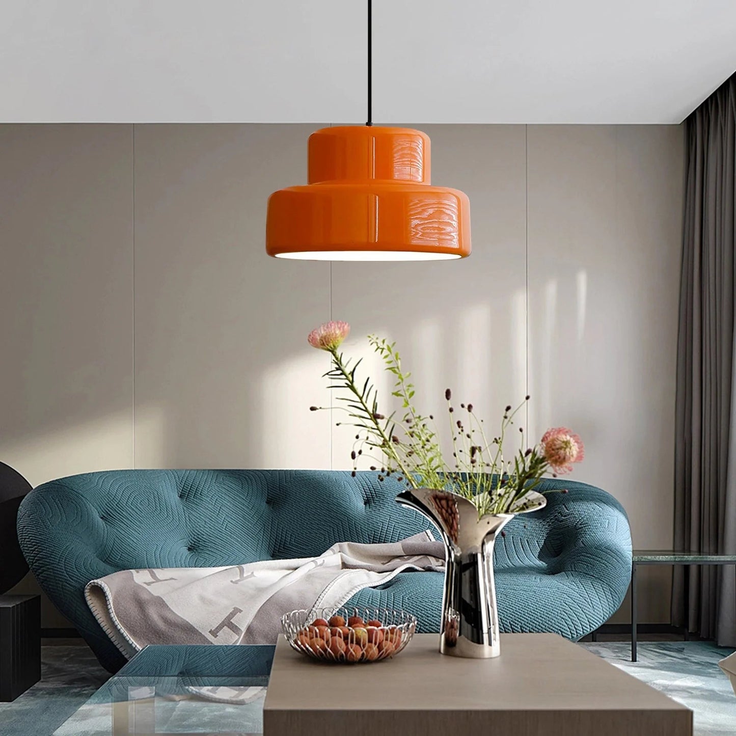 Bauhaus Vintage Orange Hängelampe für Esszimmer