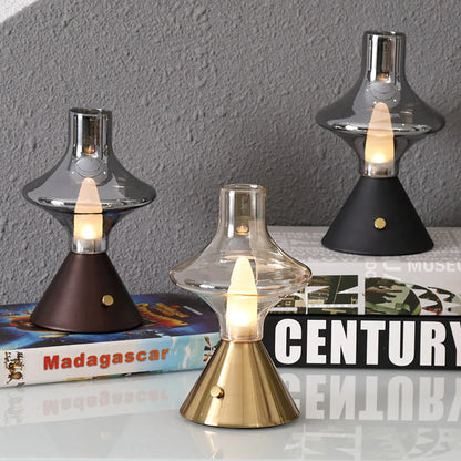 Tischlampe – Laternenstil – Retro-Stil – LED-Beleuchtung – Touch-Lampe – Schwarz/Gold