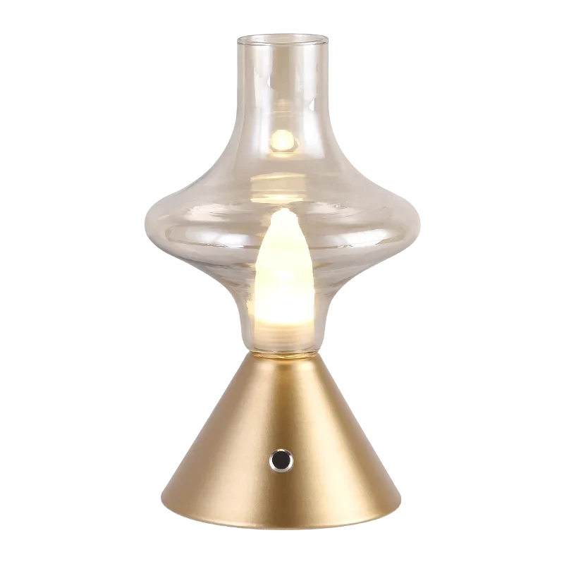 Tischlampe – Laternenstil – Retro-Stil – LED-Beleuchtung – Touch-Lampe – Schwarz/Gold