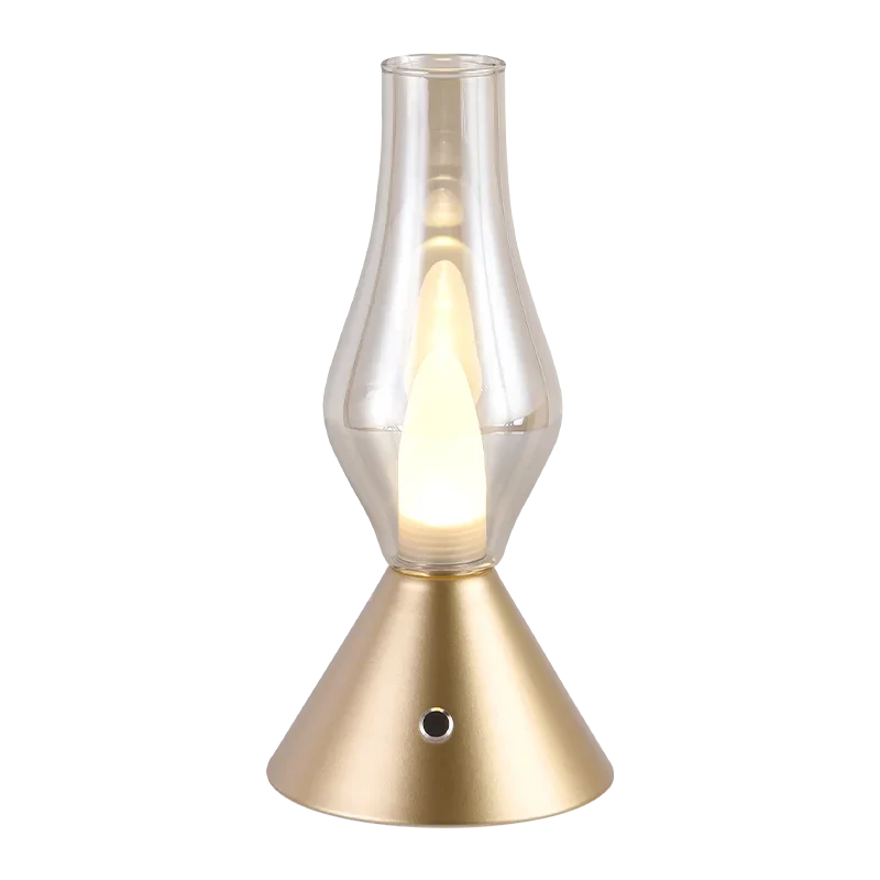 Tischlampe – Laternenstil – Retro-Stil – LED-Beleuchtung – Touch-Lampe – Schwarz/Gold