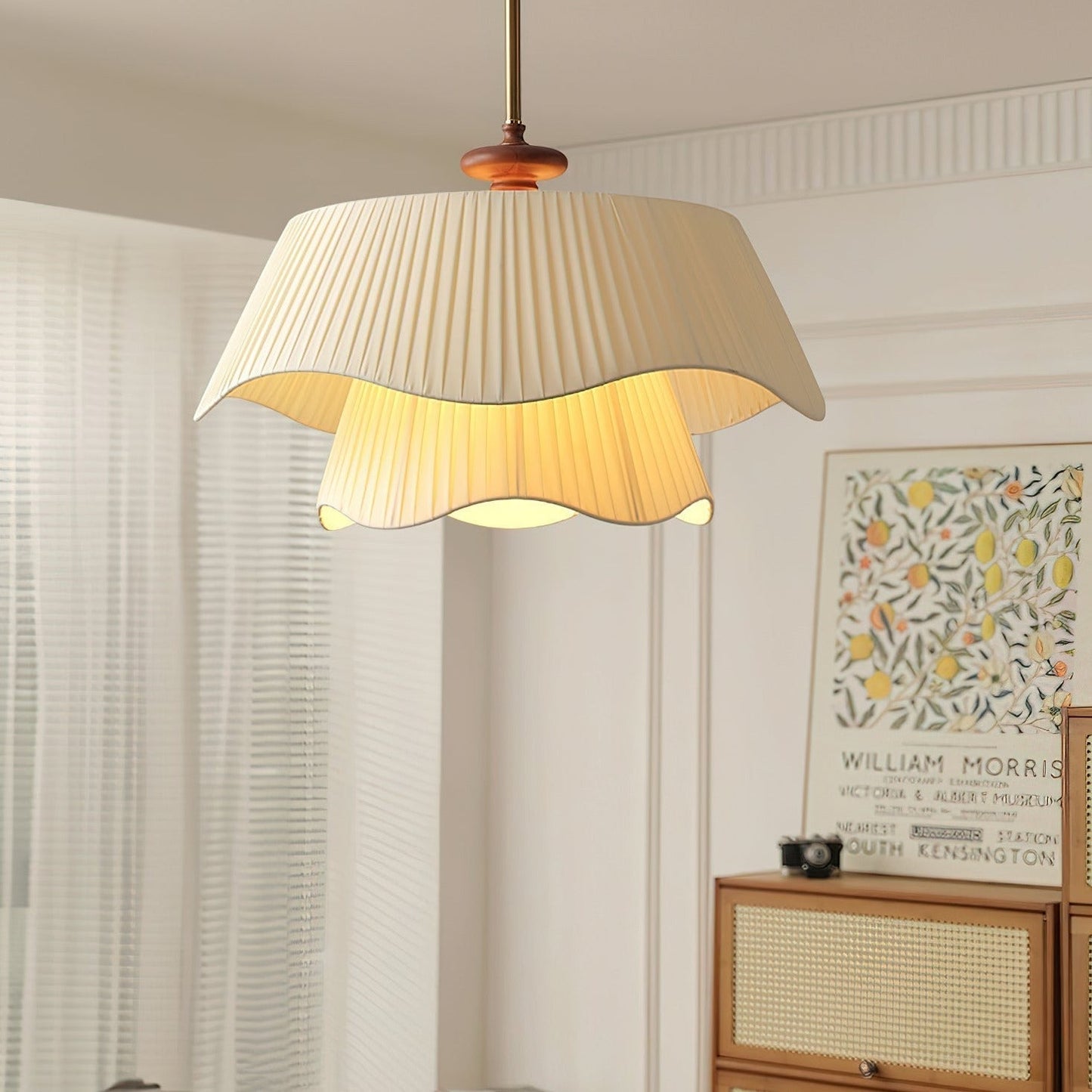 Suspension Bellevue - Moderne Lampe aus Metall, Glas und Holz, Elegantes Design