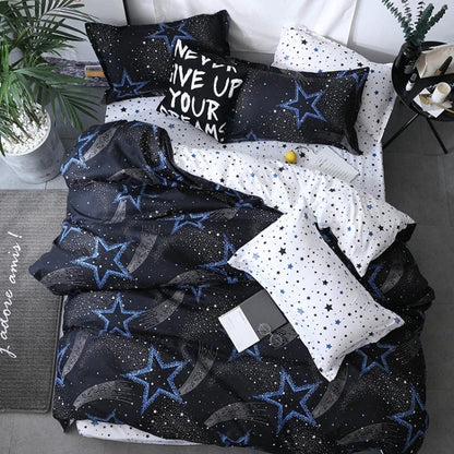 Bettwäsche Set 4-teilig – Star Design – 100% Polyester – Größe 180x220 cm