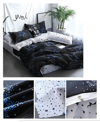 Bettwäsche Set 4-teilig – Star Design – 100% Polyester – Größe 200x230 cm