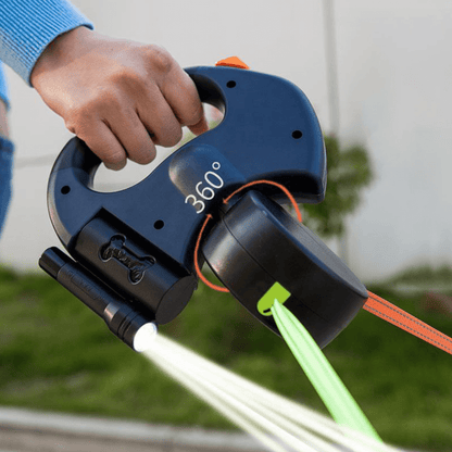Garduru - Doppelte Hundeleine mit Taschenlampe zum Umwickeln