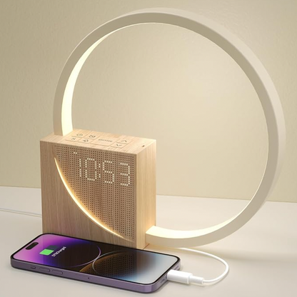 Garduru - Wecker mit dimmbarer Touchlampe, Ladegerät und vielen anderen Funktionen, Weihnachtsgeschenk