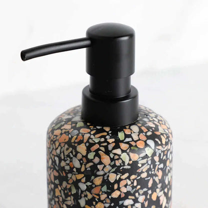 Schwarze Terrazzo Badezimmeraccessoires