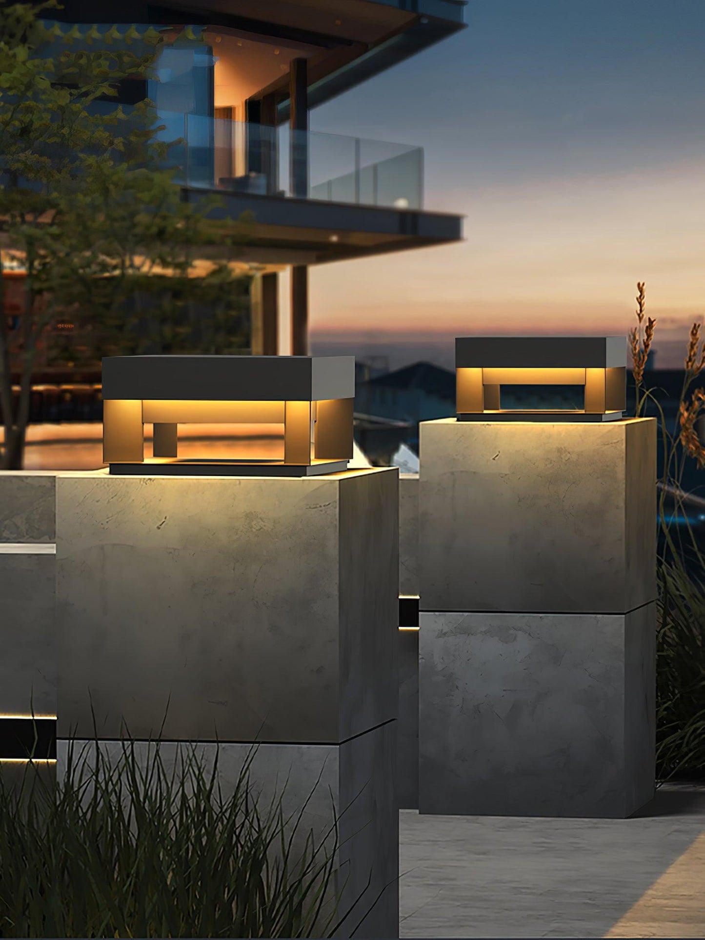 Solar-Säulenlampe für den Außenbereich - Wetterfestes Licht mit LED