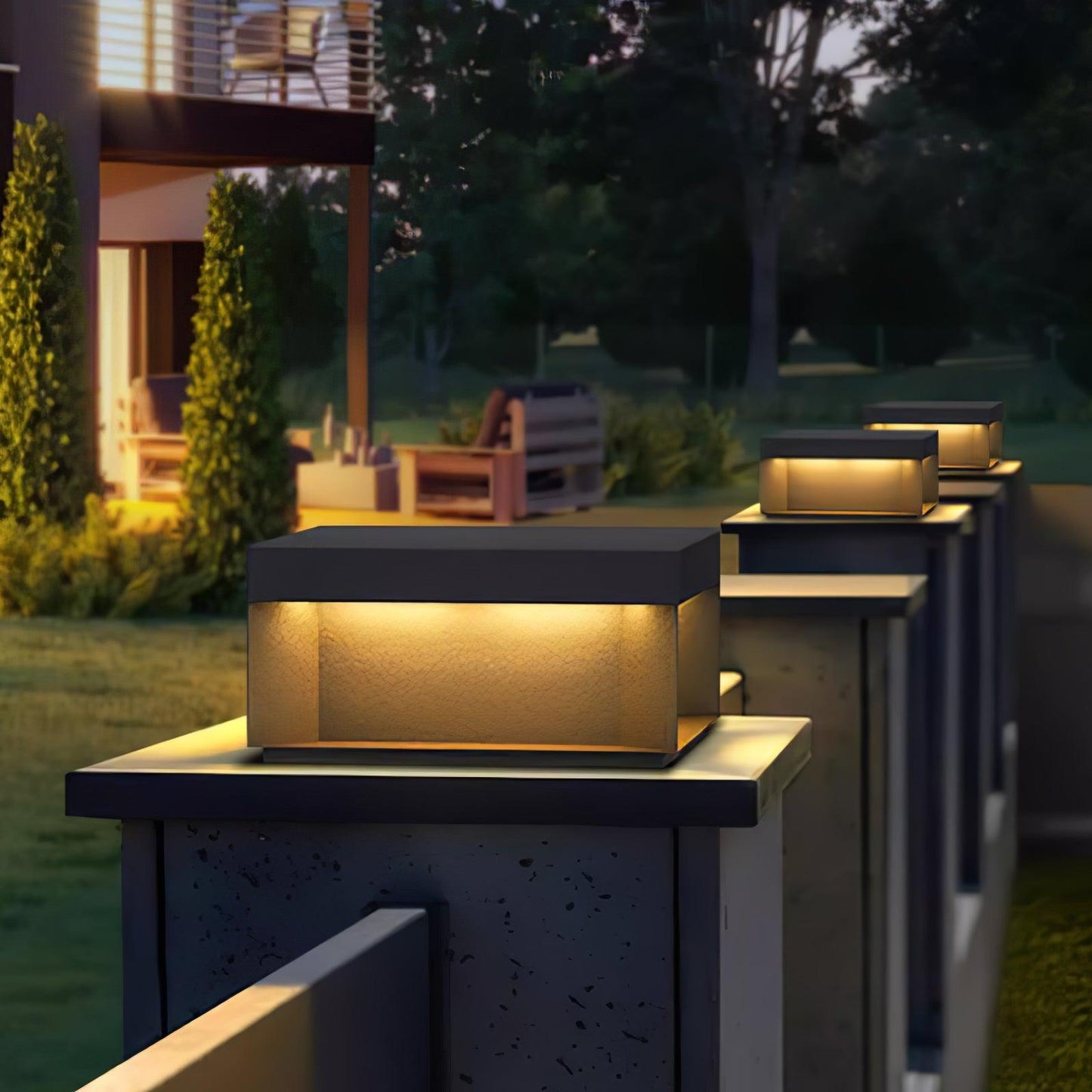 Solar-Säulenlampe für den Außenbereich - Wetterfestes Licht mit LED