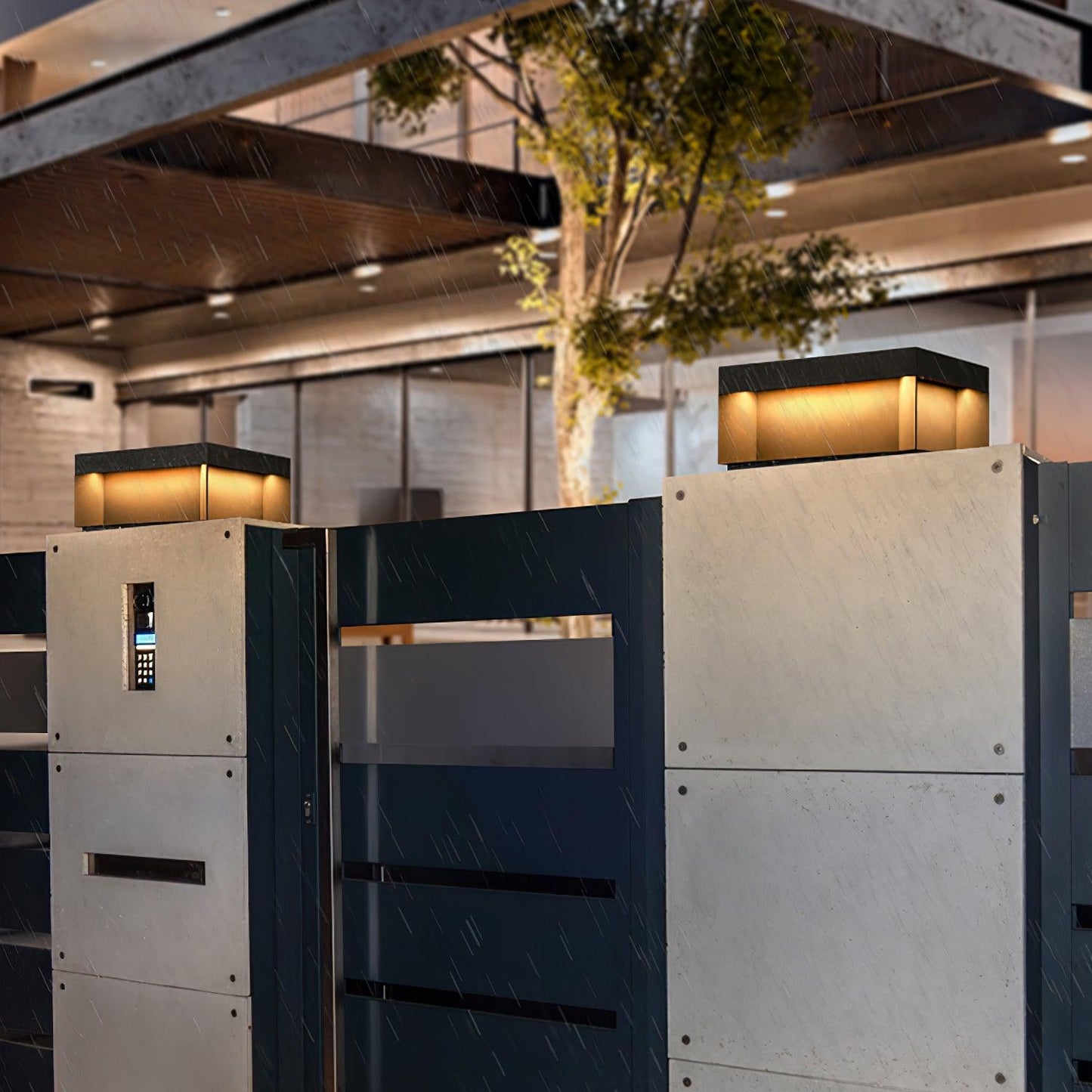 Solar-Säulenlampe für den Außenbereich - Wetterfestes Licht mit LED