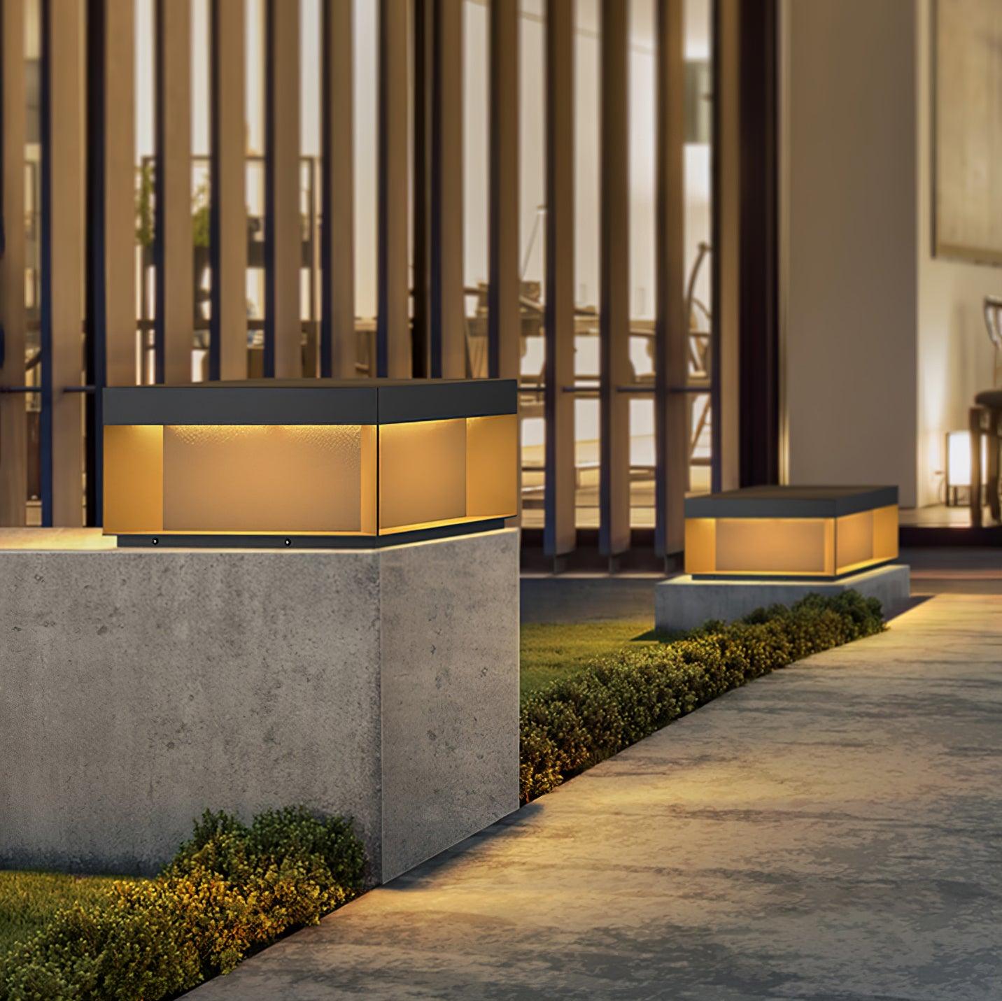 Solar-Säulenlampe für den Außenbereich - Wetterfestes Licht mit LED