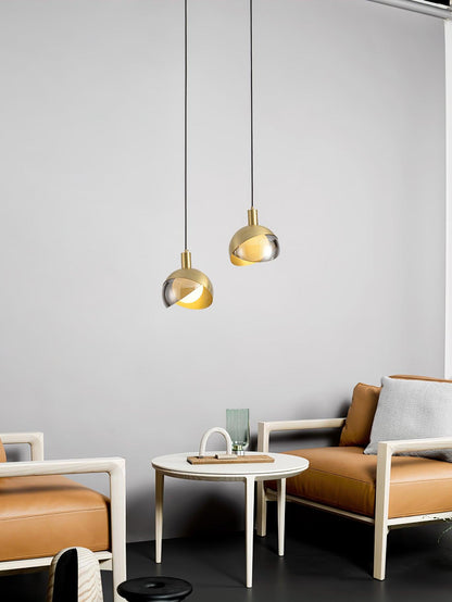 Moderne Hängeleuchte - Minimalistische Lampe aus Metall und Glas, Urban Design