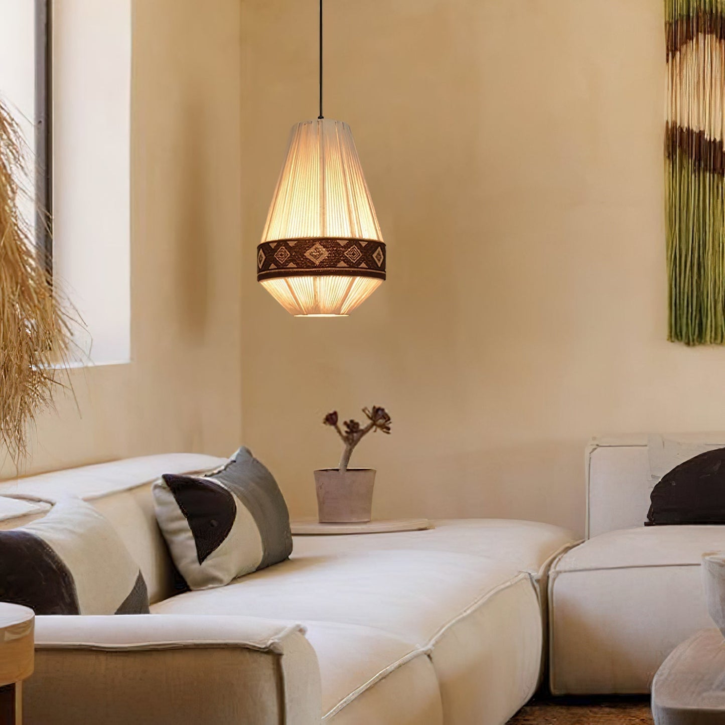 Suspension Bohemian Fringe - Pendelleuchte mit Fransen und tribalem Design