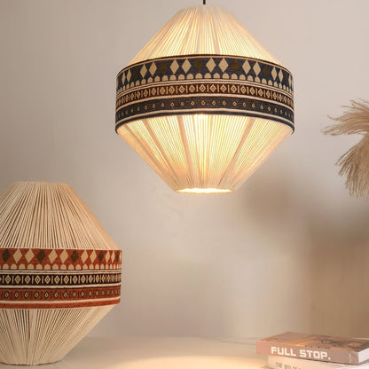 Suspension Bohemian Fringe - Pendelleuchte mit Fransen und tribalem Design