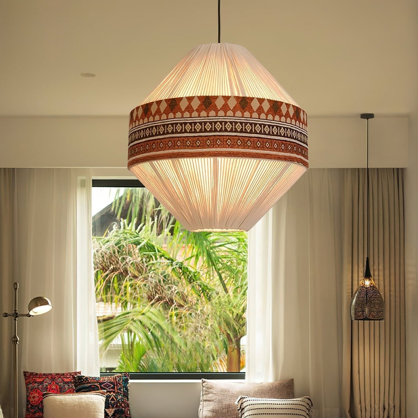 Suspension Bohemian Fringe - Pendelleuchte mit Fransen und tribalem Design