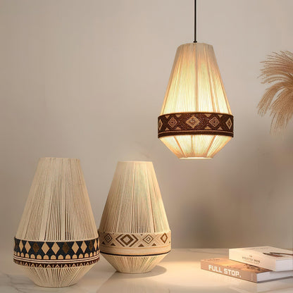 Suspension Bohemian Fringe - Pendelleuchte mit Fransen und tribalem Design