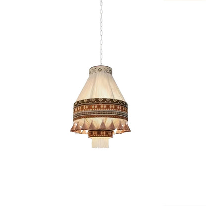 Suspension Bohemian Fringe - Pendelleuchte mit Fransen und tribalem Design