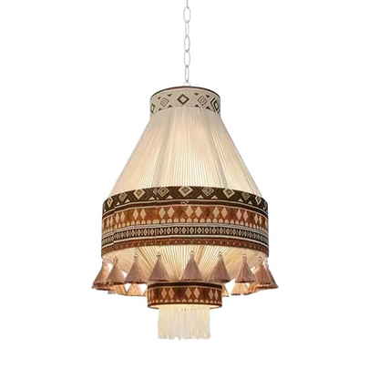 Suspension Bohemian Fringe - Pendelleuchte mit Fransen und tribalem Design