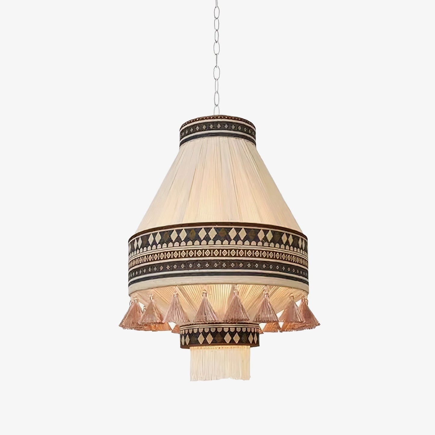 Suspension Bohemian Fringe - Pendelleuchte mit Fransen und tribalem Design