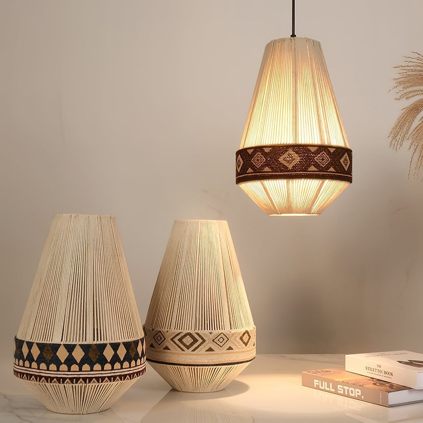 Suspension Bohemian Fringe - Pendelleuchte mit Fransen und tribalem Design