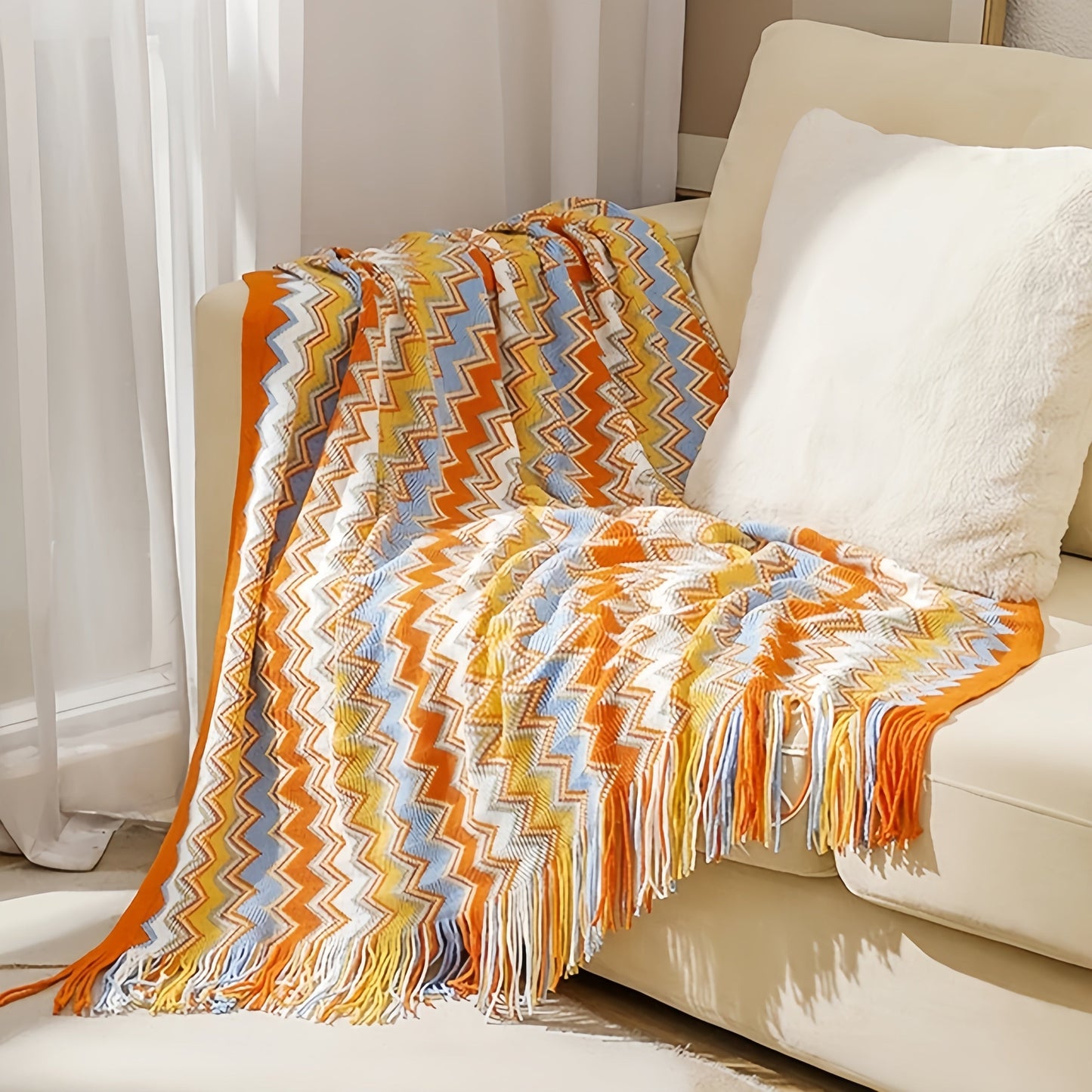 Boho Plaid Decke & Ecksofa Überwurf - Zuhause, Hotel, Reise, Picknick Essentials