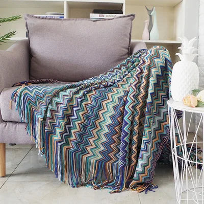 Boho Plaid Decke & Ecksofa Überwurf - Zuhause, Hotel, Reise, Picknick Essentials