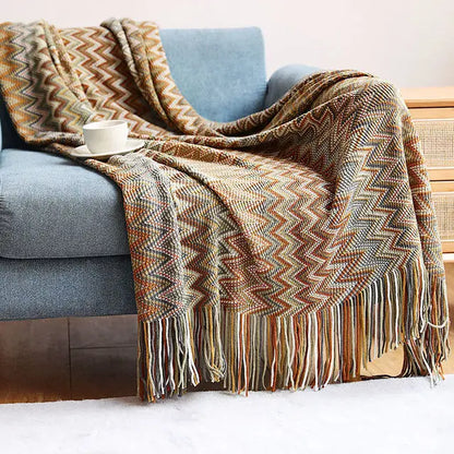 Boho Plaid Decke & Ecksofa Überwurf - Zuhause, Hotel, Reise, Picknick Essentials