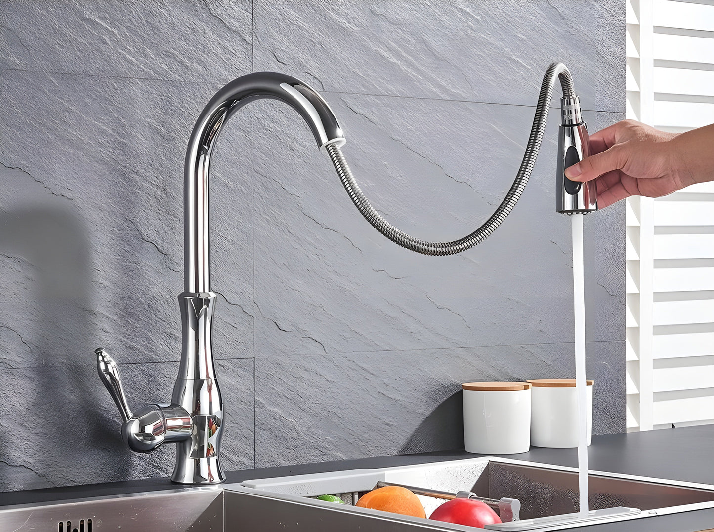 Garduru Faucet – Rotierbarer Ausziehbarer Küchenarmatur für das Waschbecken