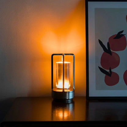 Crystal Glow Laterne – Wiederaufladbare, dimmbare LED Lampe mit Fernbedienung für moderne Innenräume