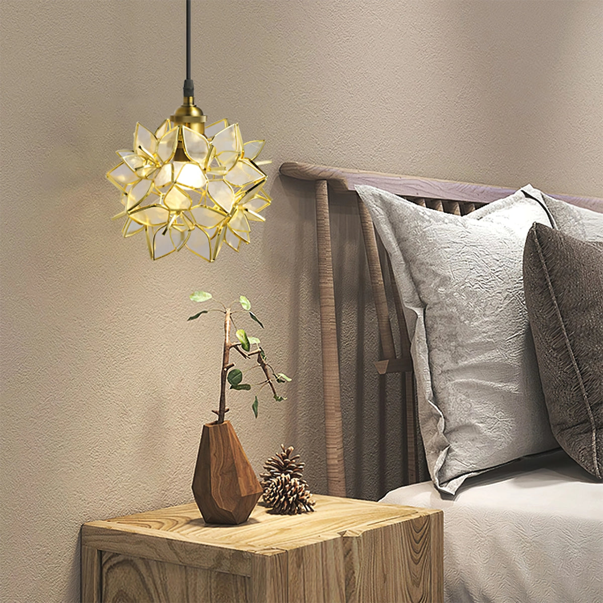 Suspension Capiz und Muschel - Elegante Metall- und Glasklampen für Wohnzimmer und Esszimmer