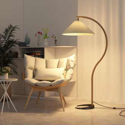 Garduru Stehleuchte im Caprani Design | LED Beleuchtung | Modernes Holz-Look | Elegante Wohnraum-Deko