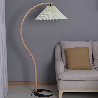 Garduru Stehleuchte im Caprani Design | LED Beleuchtung | Modernes Holz-Look | Elegante Wohnraum-Deko