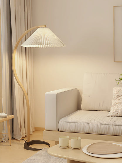 Garduru Stehleuchte im Caprani Design | LED Beleuchtung | Modernes Holz-Look | Elegante Wohnraum-Deko