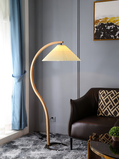 Garduru Stehleuchte im Caprani Design | LED Beleuchtung | Modernes Holz-Look | Elegante Wohnraum-Deko