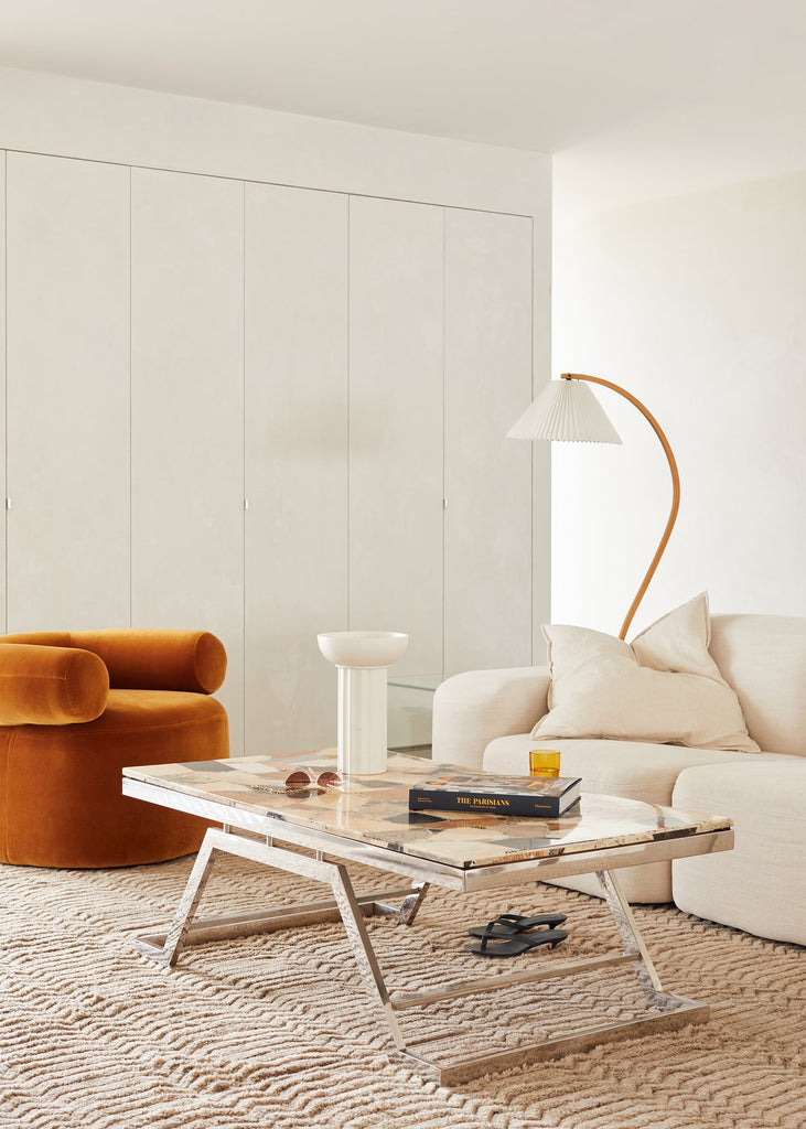 Garduru Stehleuchte im Caprani Design | LED Beleuchtung | Modernes Holz-Look | Elegante Wohnraum-Deko