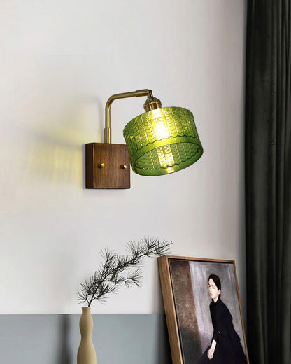 Garduru Wandleuchte – Rustikale Glas- und Holz-Wandleuchte mit vintage Charme