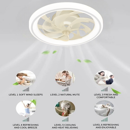 Smart Schlafzimmer Deckenventilator mit LED-Lichtern