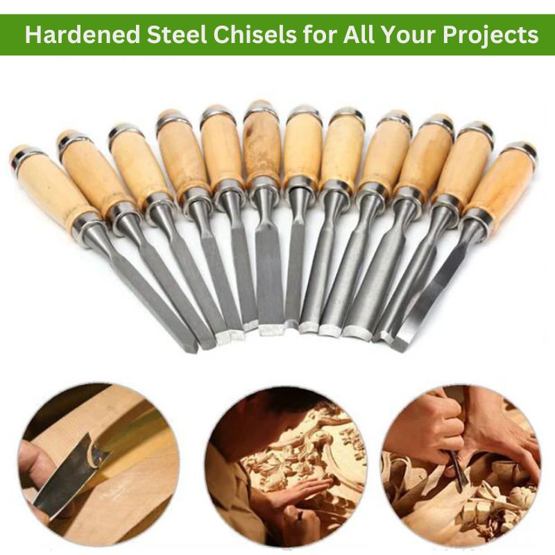 12 Stück Holzschnittmeißel Set