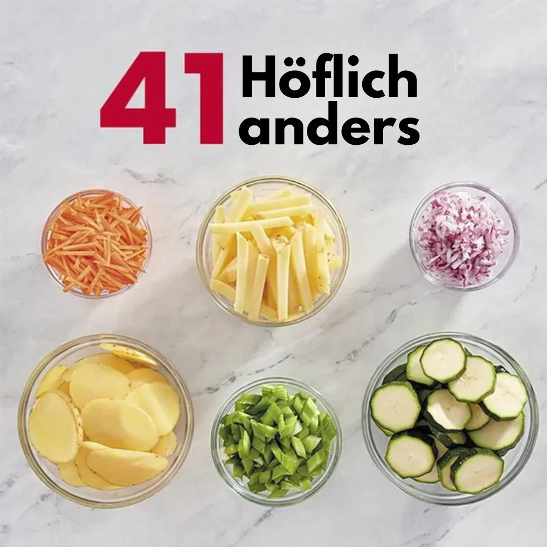 Verstellbarer Gemüseschneider mit Tablett – Multifunktionale Mandoline