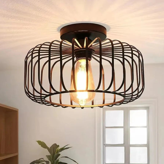 Elegante Deckenlampe – Design Vogelkäfig, Warmes Licht E26