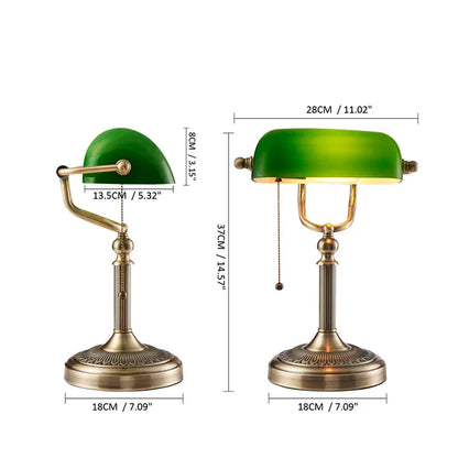 Vintage Banker Tischlampe im Angebot