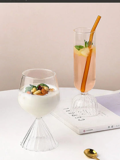 Cocktailgläser – Kristallglas mit gewelltem Fuß – Spülmaschinengeeignet