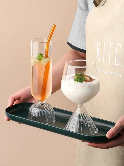 Cocktailgläser – Kristallglas mit gewelltem Fuß – Spülmaschinengeeignet