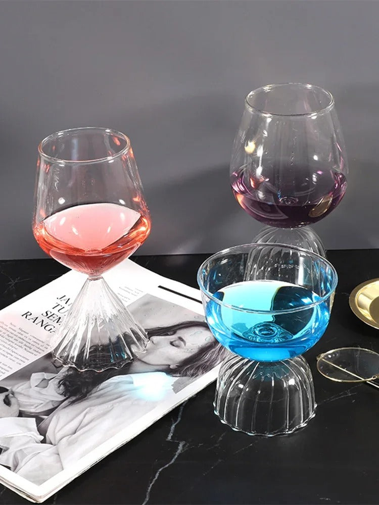 Cocktailgläser – Kristallglas mit gewelltem Fuß – Spülmaschinengeeignet