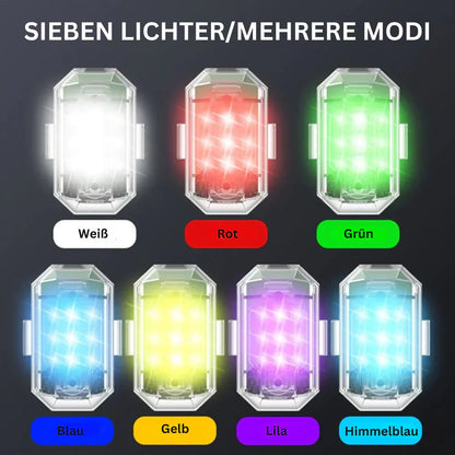 Wiederaufladbares kabelloses LED-Motorrücklicht mit Fernbedienung für Brems- und Warnsignale