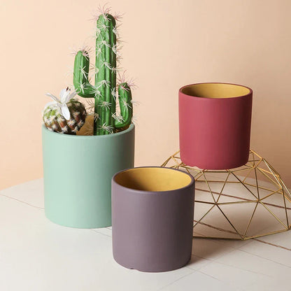VividSphere – Luxus Rund Keramik Blumentopf mit Hand-Glasiertem Eleganz