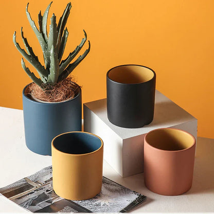 VividSphere – Luxus Rund Keramik Blumentopf mit Hand-Glasiertem Eleganz