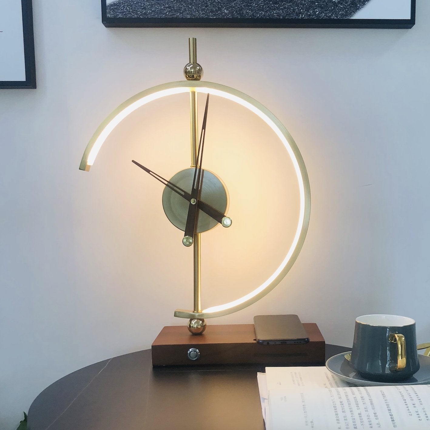 Luxuriöse Lampenuhr Tischlampe