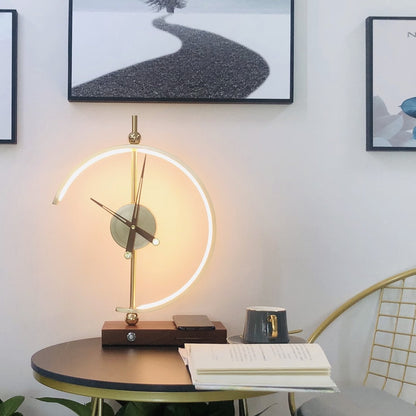 Garduru Tischlampe mit Uhr und Ladegerät | Modernes Design | Kabellos | LED-Licht für Zuhause und Büro