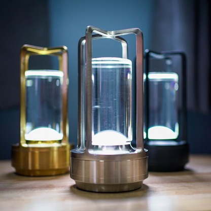 Garduru Luxuslampe – Drahtlose wiederaufladbare LED-Leuchte mit elegantem Kristall-Diffusor