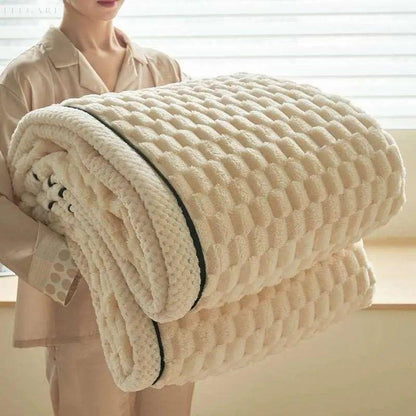 Dicke Korallenfleece-Wurfdecke – weich, warm und wendbar für den Innen- und Außenbereich, erhältlich in verschiedenen Größen